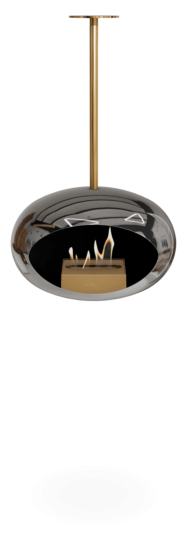 Le Feu - Dome Chromed Silver Sky Indoor/Outdoor - Fireplace - Majestic Patio