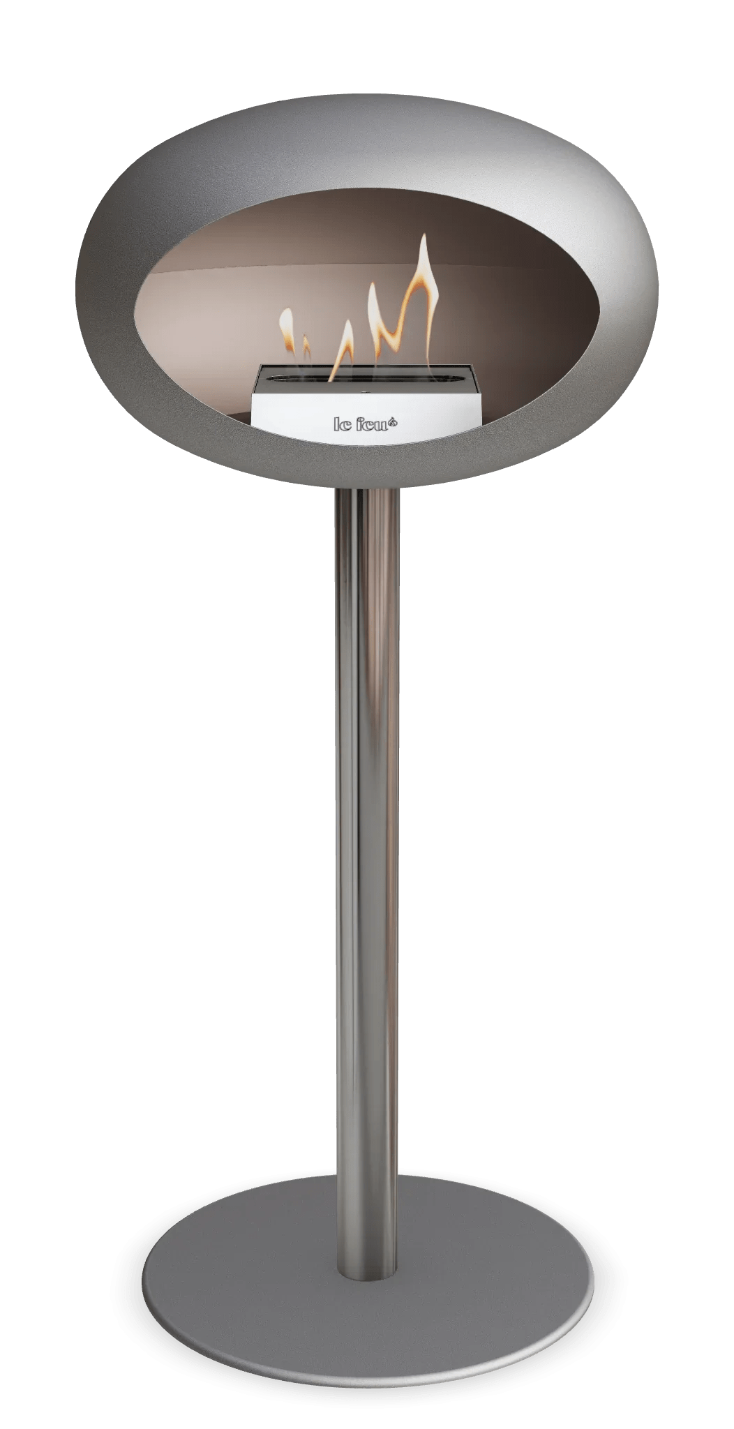 Le Feu - Dome Nickel Ground Steel High Pole - Fireplace - Majestic Patio