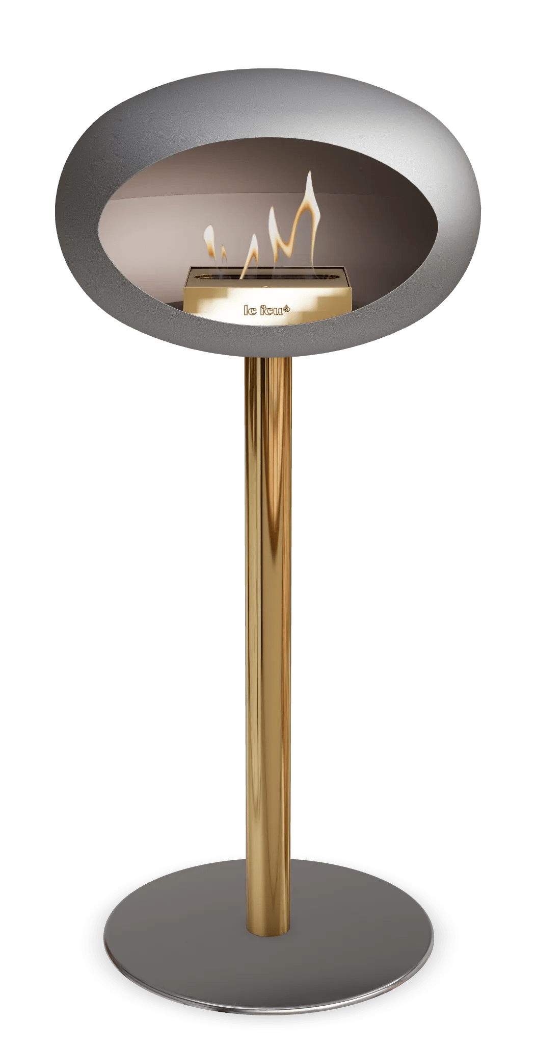 Le Feu - Dome Nickel Ground Steel High Pole - Fireplace - Majestic Patio