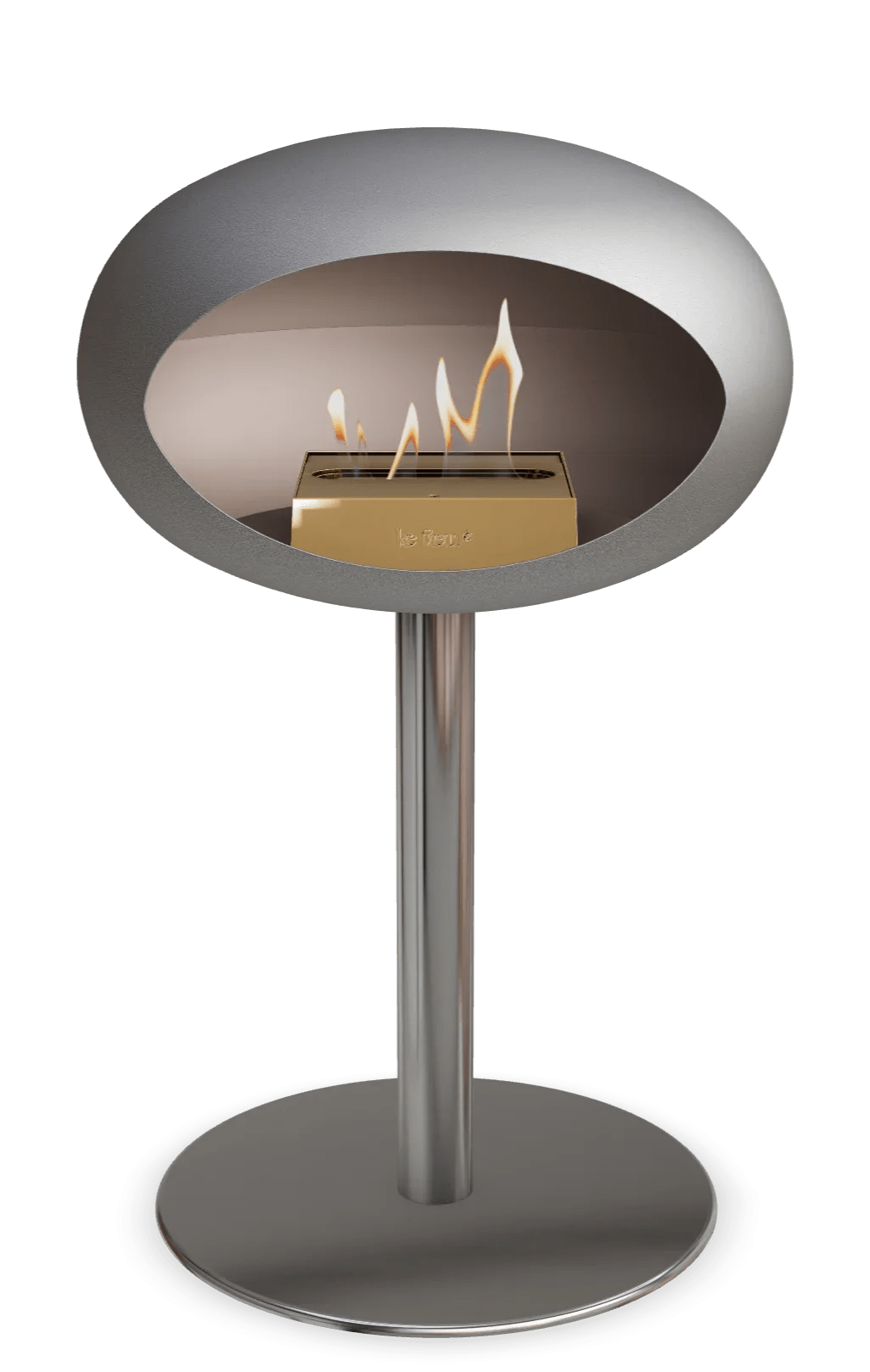 Le Feu - Dome Nickel Ground Steel Low Pole - Fireplace - Majestic Patio