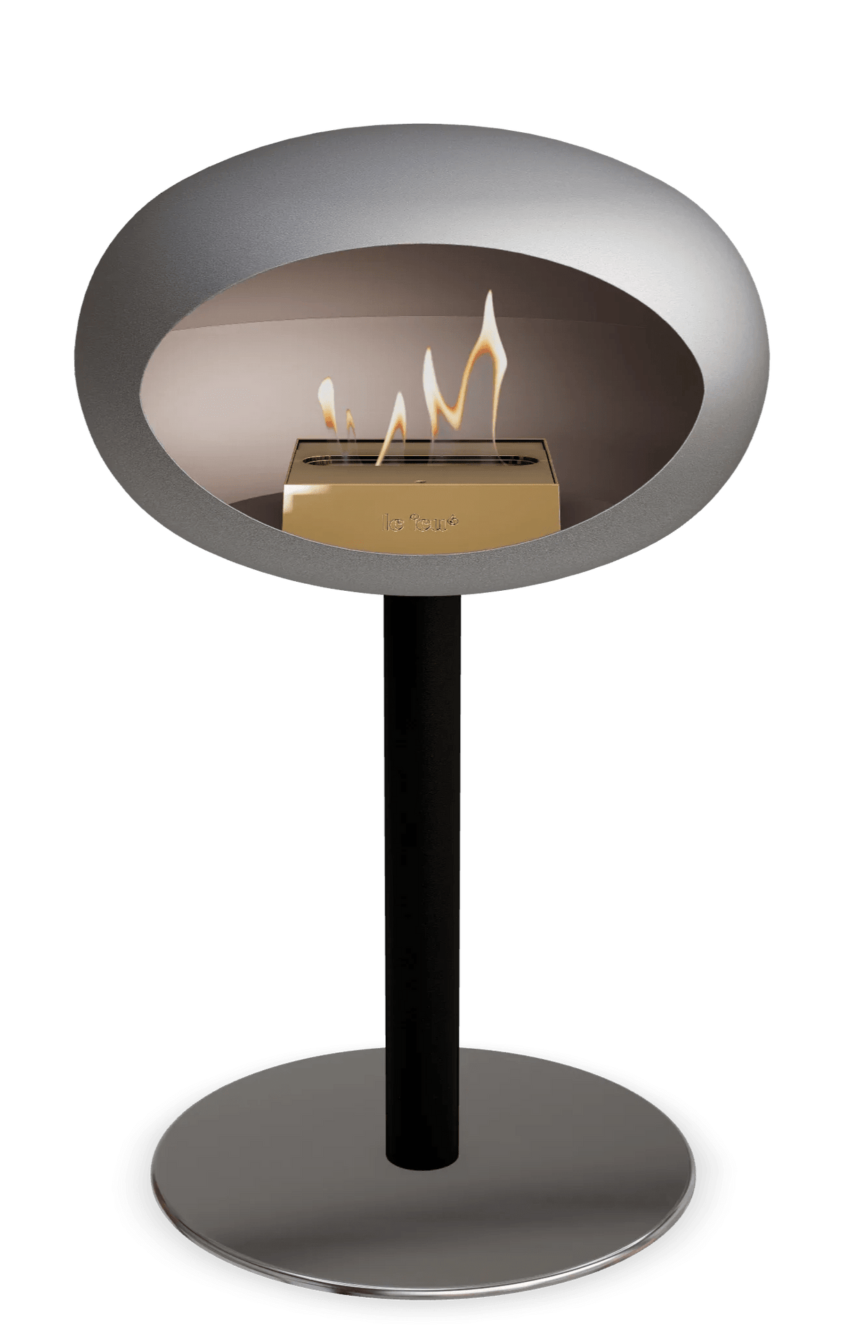 Le Feu - Dome Nickel Ground Steel Low Pole - Fireplace - Majestic Patio