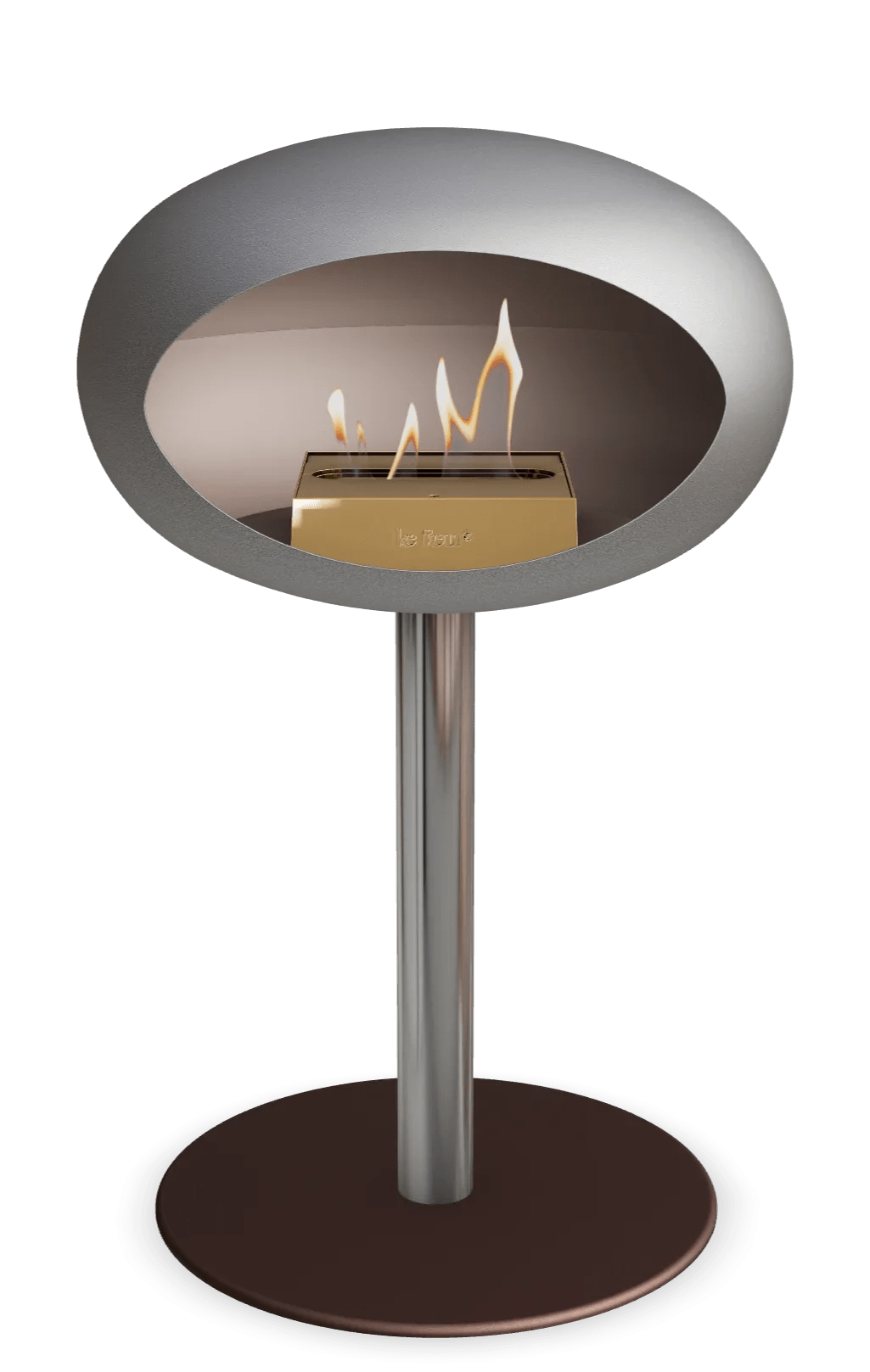 Le Feu - Dome Nickel Ground Steel Low Pole - Fireplace - Majestic Patio