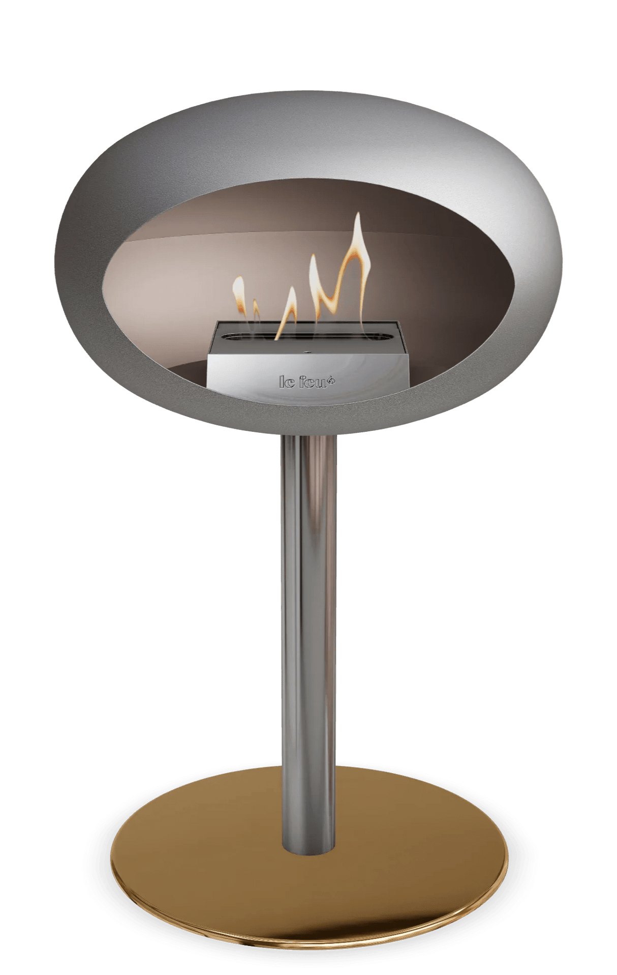 Le Feu - Dome Nickel Ground Steel Low Pole - Fireplace - Majestic Patio