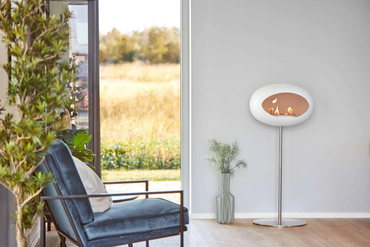 Le Feu - Dome White Ground Steel High Pole - Fireplace - Majestic Patio