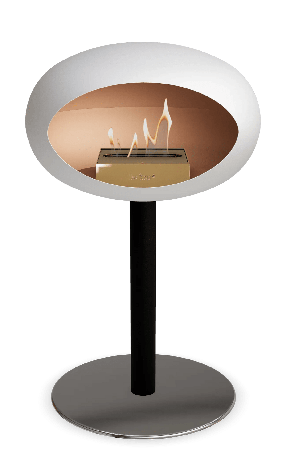 Le Feu - Dome White Ground Steel Low Pole - Fireplace - Majestic Patio