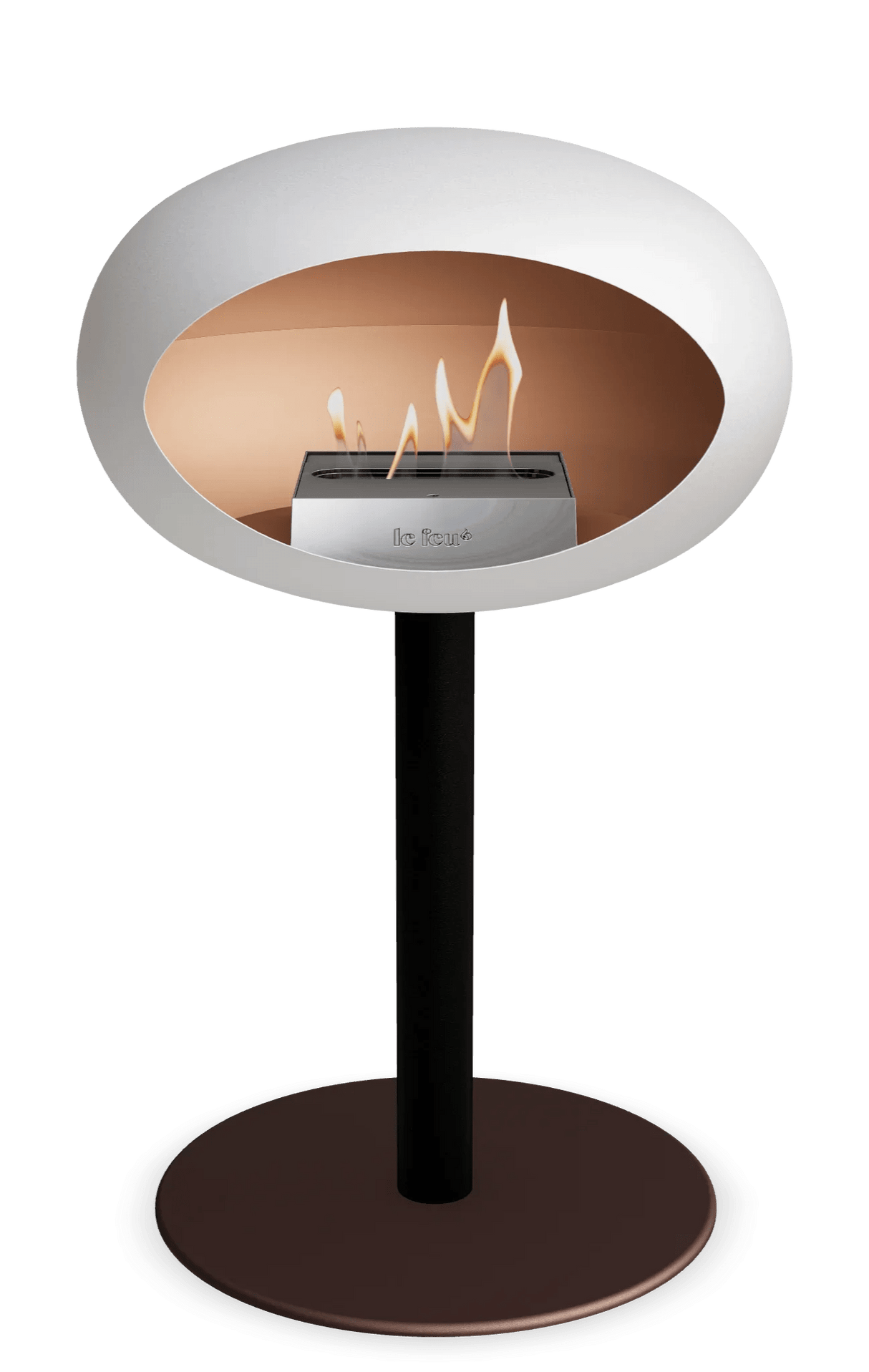 Le Feu - Dome White Ground Steel Low Pole - Fireplace - Majestic Patio