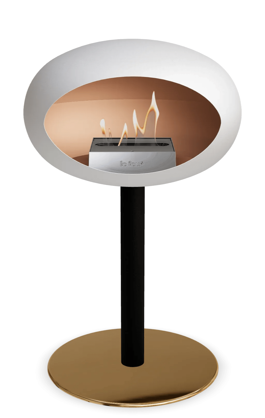 Le Feu - Dome White Ground Steel Low Pole - Fireplace - Majestic Patio