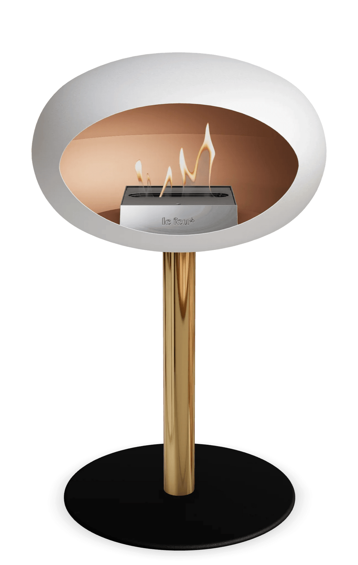 Le Feu - Dome White Ground Steel Low Pole - Fireplace - Majestic Patio