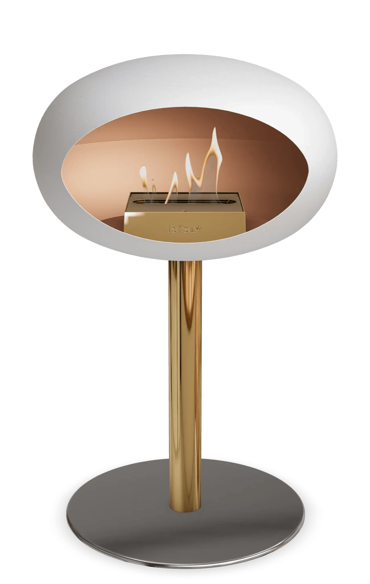 Le Feu - Dome White Ground Steel Low Pole - Fireplace - Majestic Patio