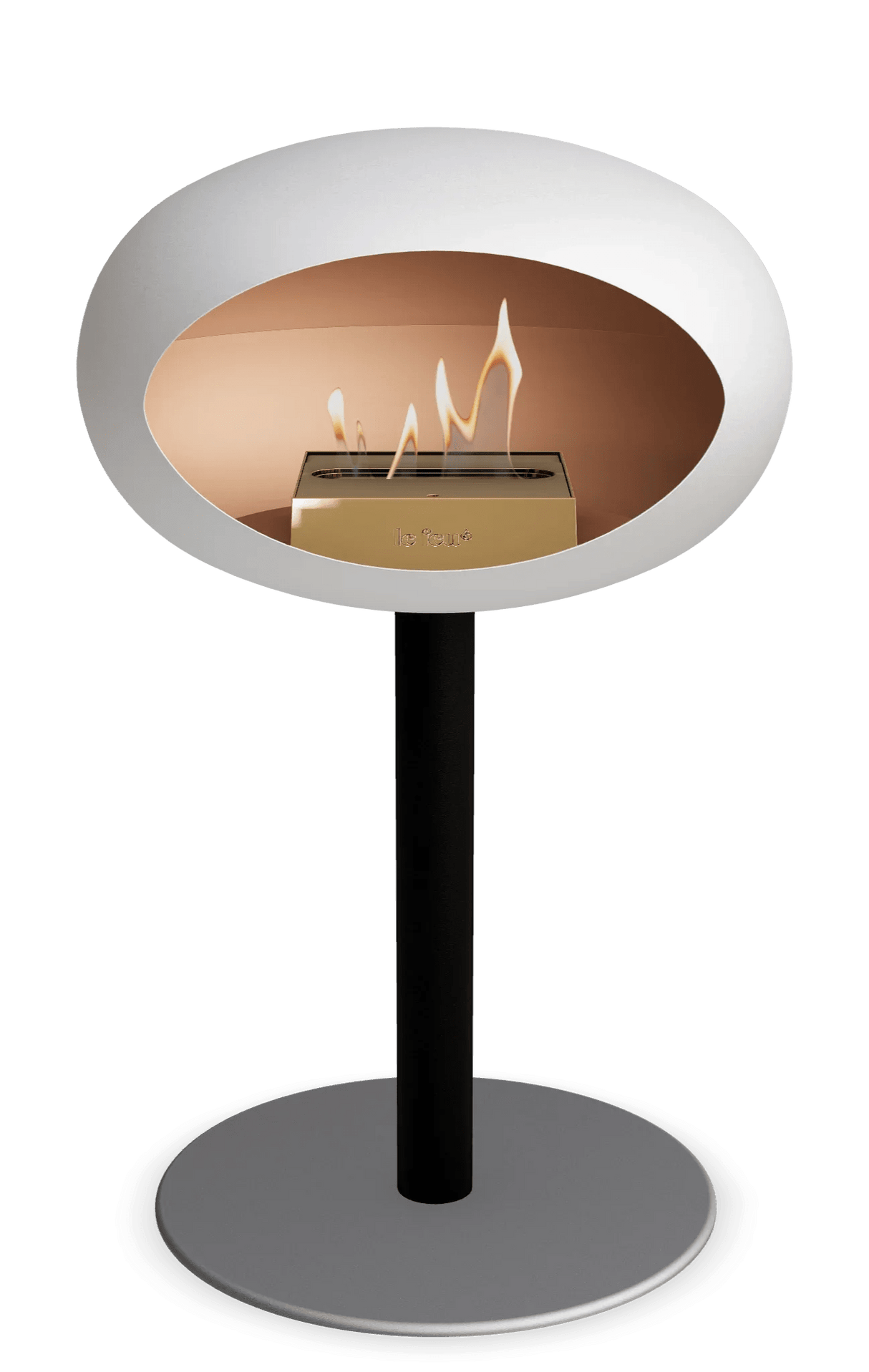 Le Feu - Dome White Ground Steel Low Pole - Fireplace - Majestic Patio