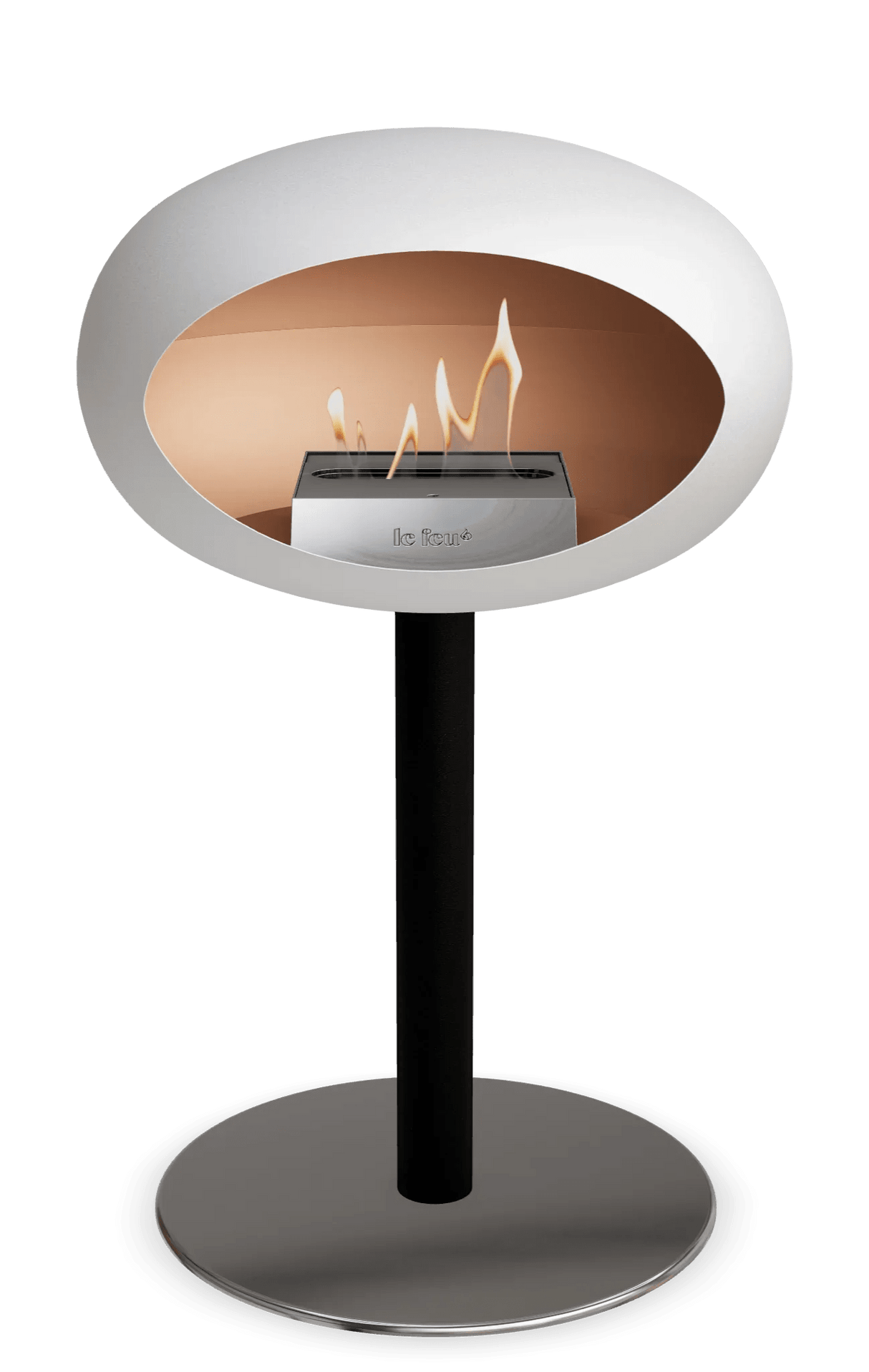 Le Feu - Dome White Ground Steel Low Pole - Fireplace - Majestic Patio