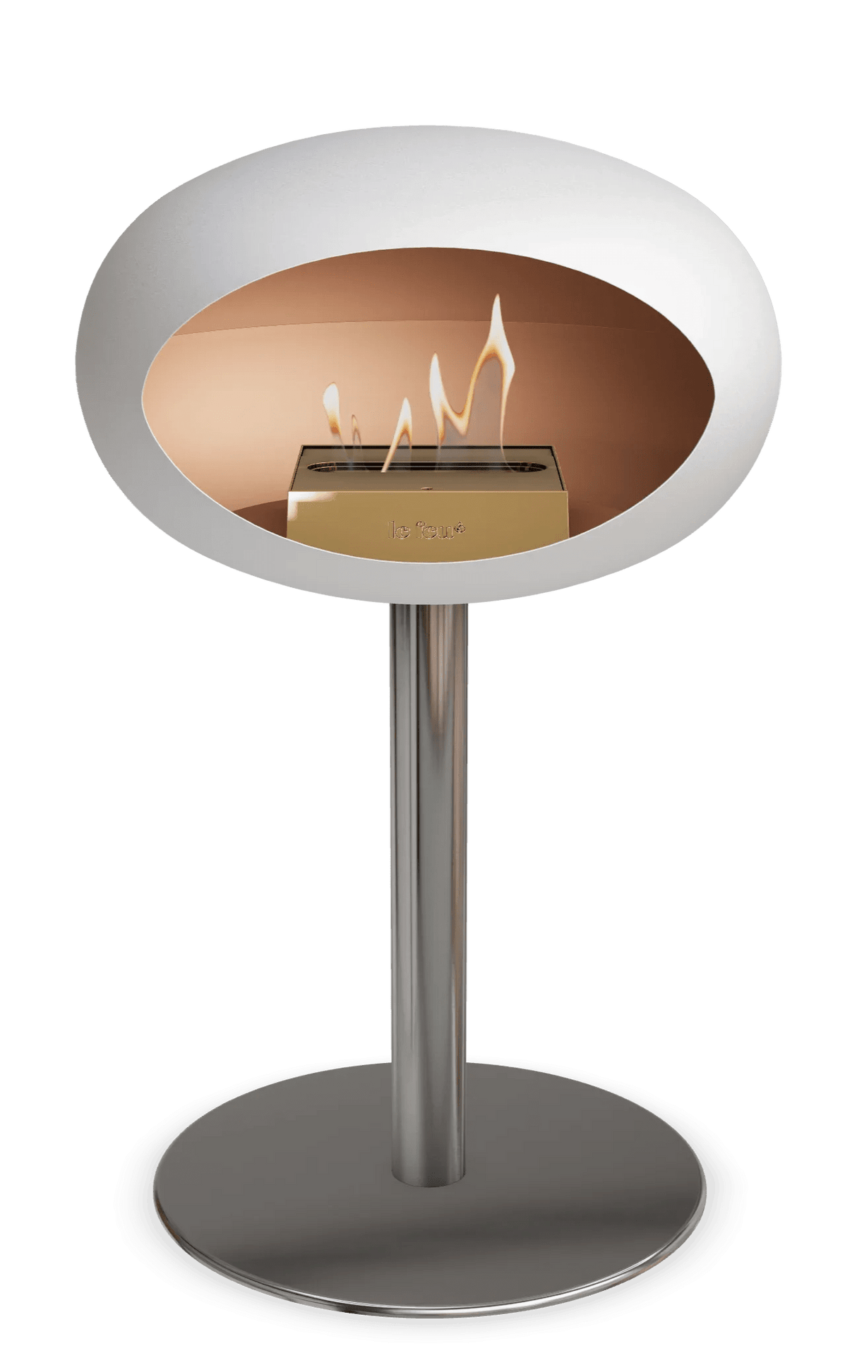 Le Feu - Dome White Ground Steel Low Pole - Fireplace - Majestic Patio