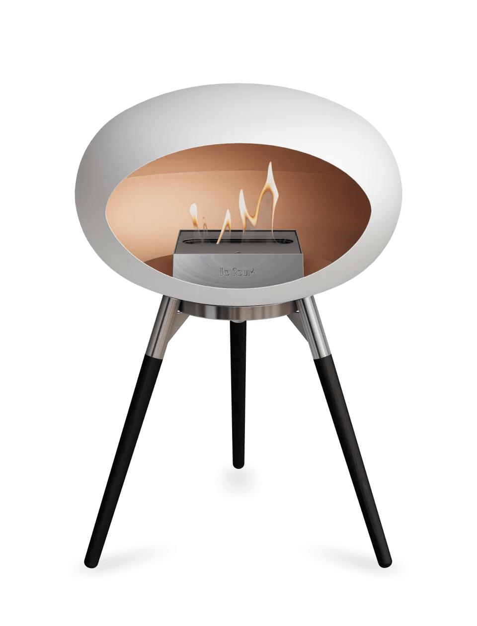 Le Feu - Dome White Ground Wood Low - Fireplace - Majestic Patio