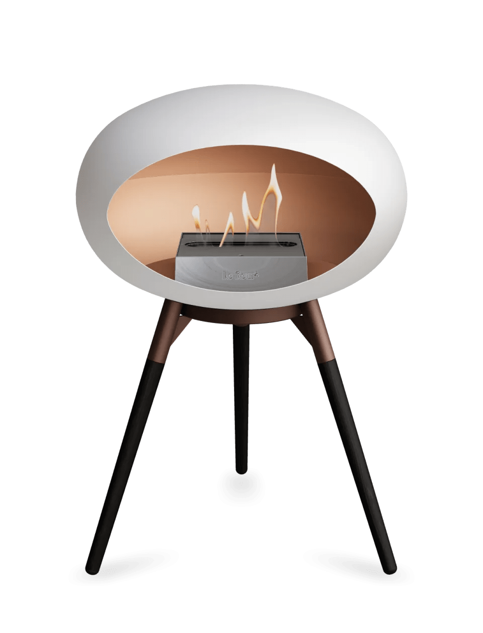 Le Feu - Dome White Ground Wood Low - Fireplace - Majestic Patio