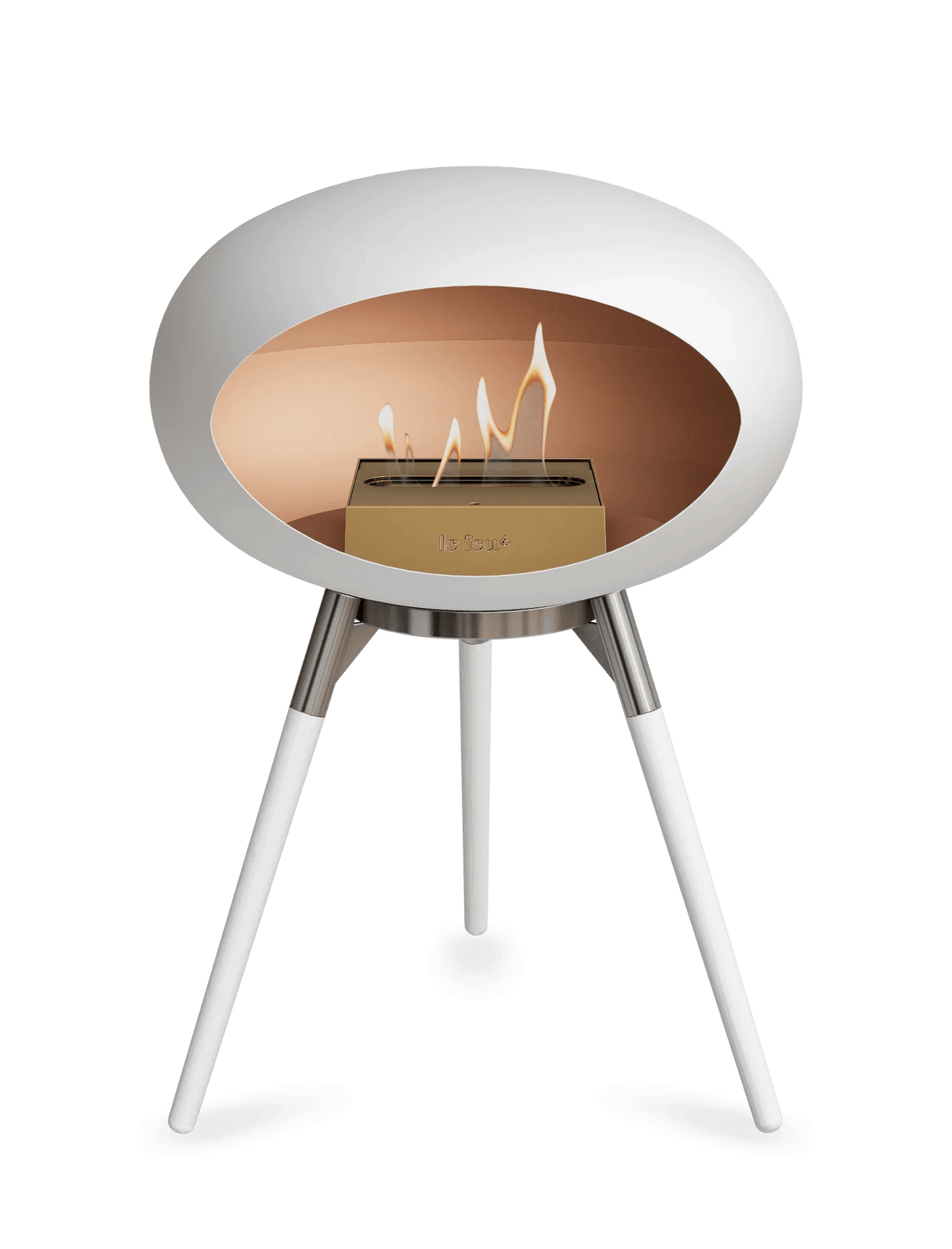 Le Feu - Dome White Ground Wood Low - Fireplace - Majestic Patio