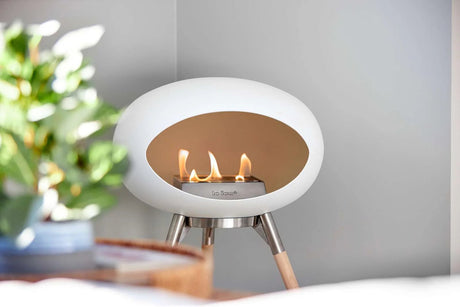 Le Feu - Dome White Ground Wood Low - Fireplace - Majestic Patio