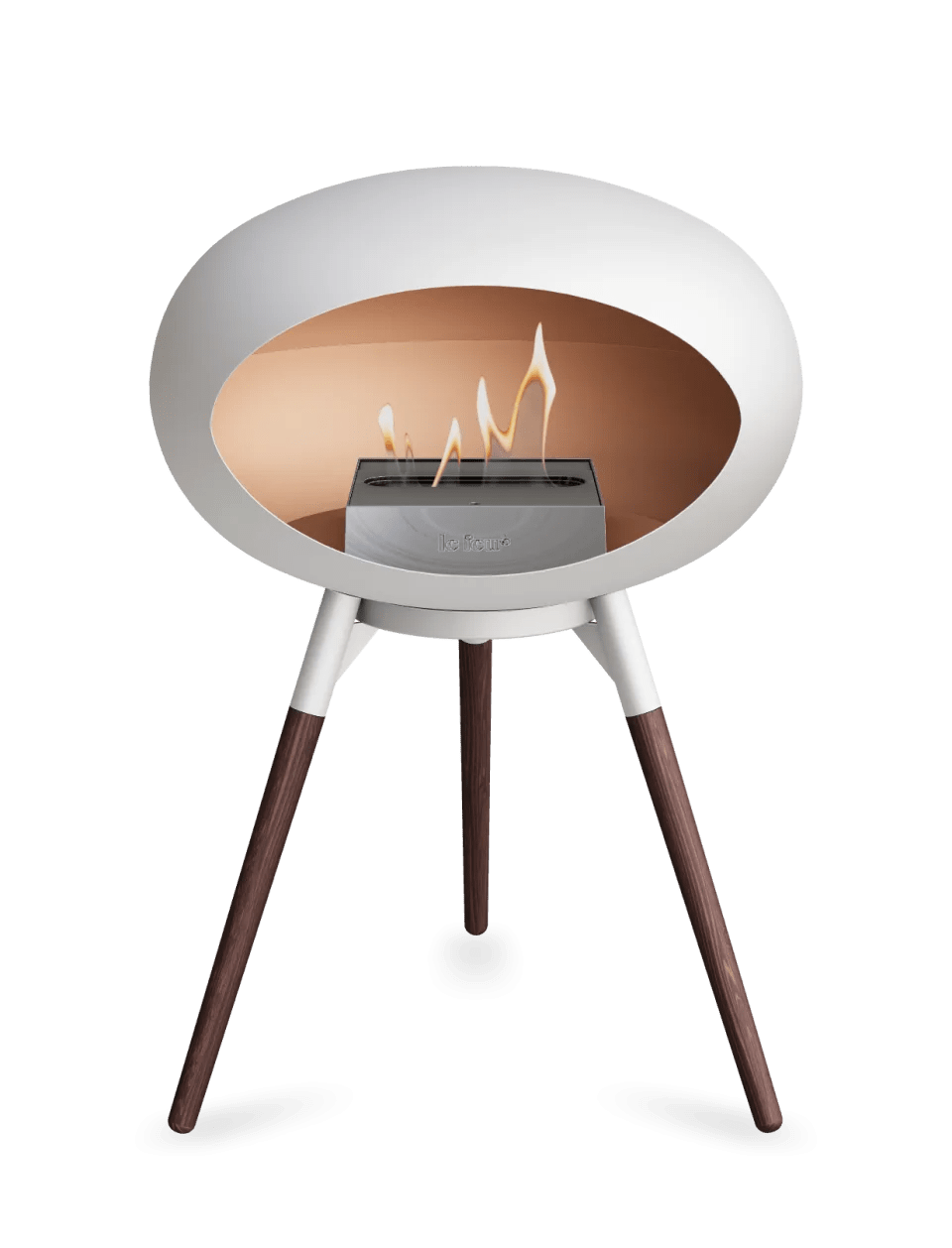 Le Feu - Dome White Ground Wood Low - Fireplace - Majestic Patio