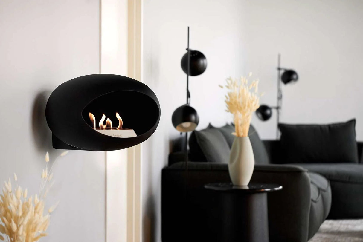 Le Feu - Wall Black Indoor/Outdoor Fireplace - Majestic Patio