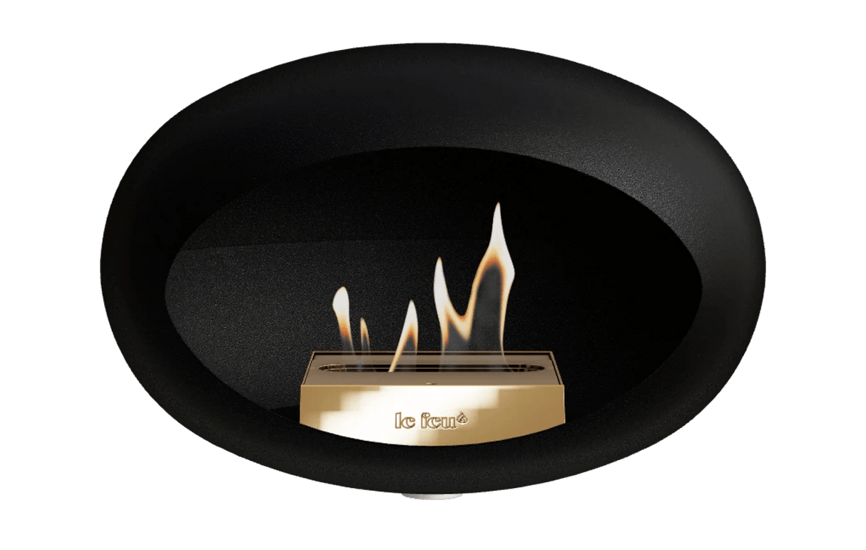 Le Feu - Wall Black Indoor/Outdoor Fireplace - Majestic Patio