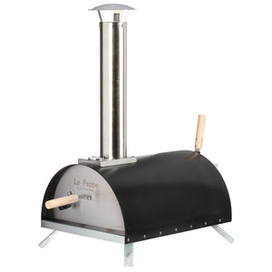 Le Peppe Portable Eco Wood-Fired Oven w/Deluxe Peel - Black - Majestic Patio