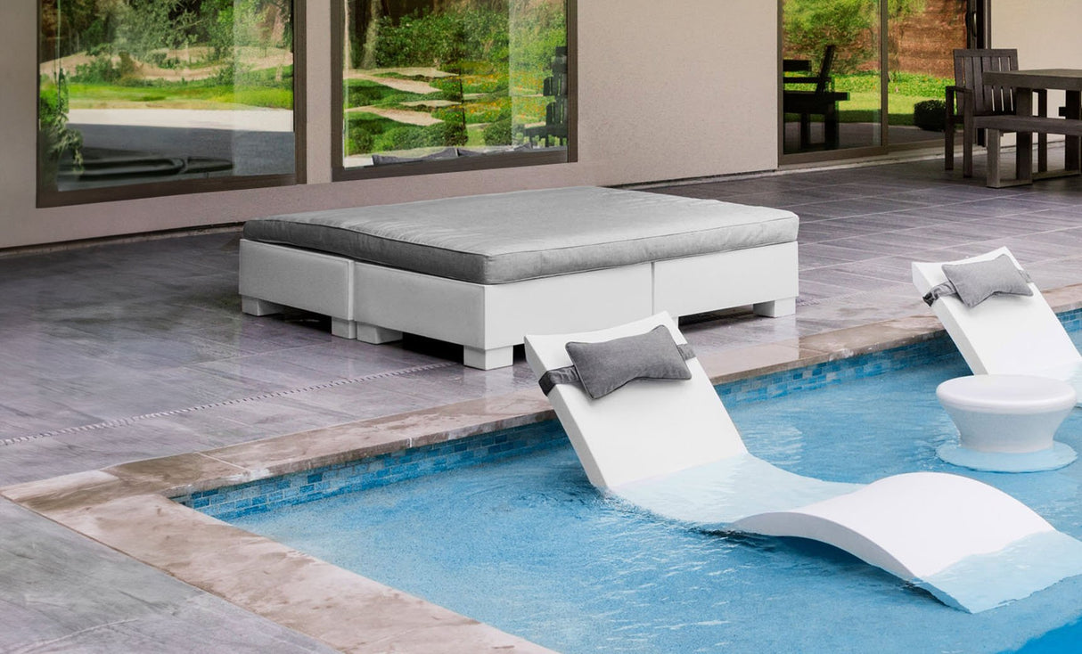 Ledge Lounger Affinity Square Sunbed with Flat Cushion - Majestic Patio