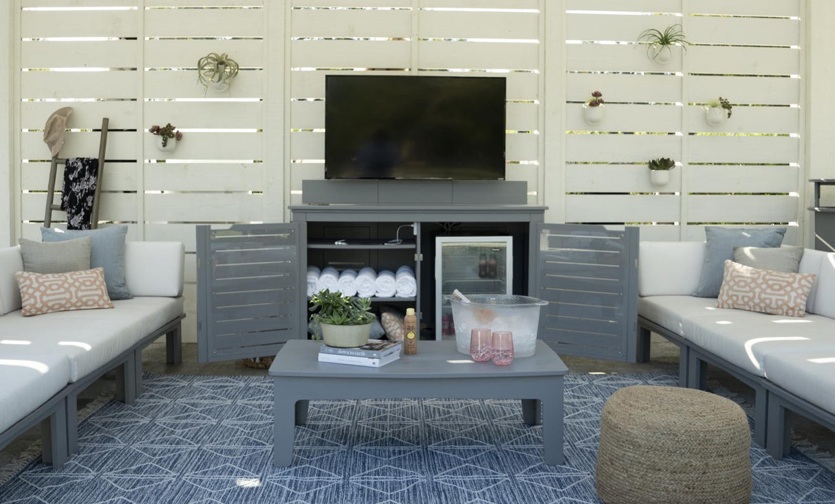 Ledge Lounger Mainstay Bar Credenza With TV Mount - Majestic Patio