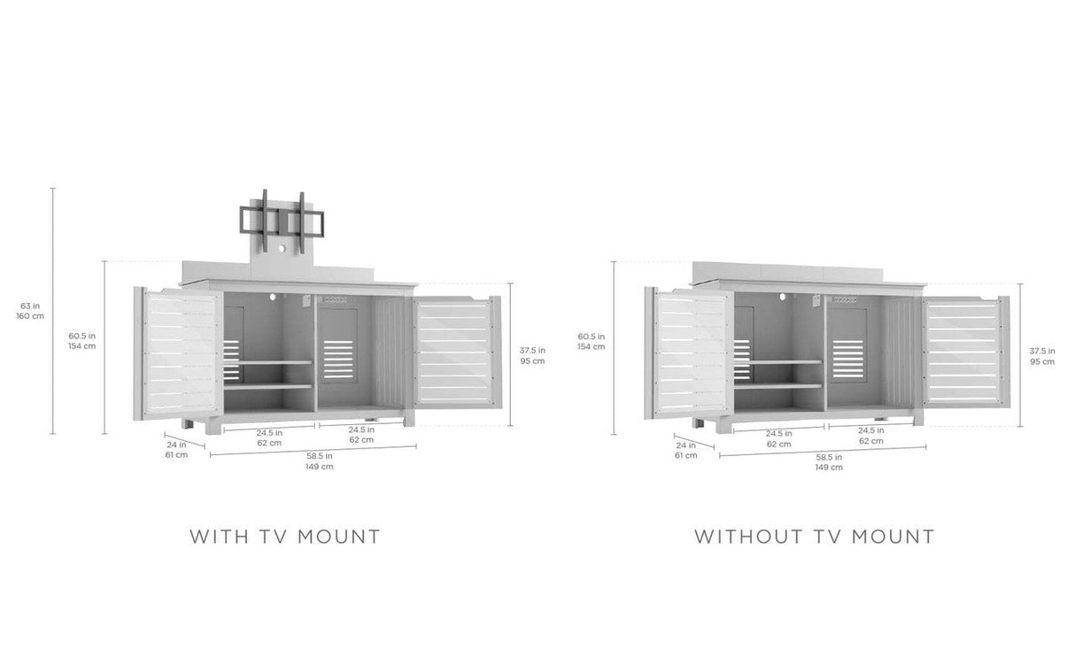 Ledge Lounger Mainstay Bar Credenza Without TV Mount - Majestic Patio