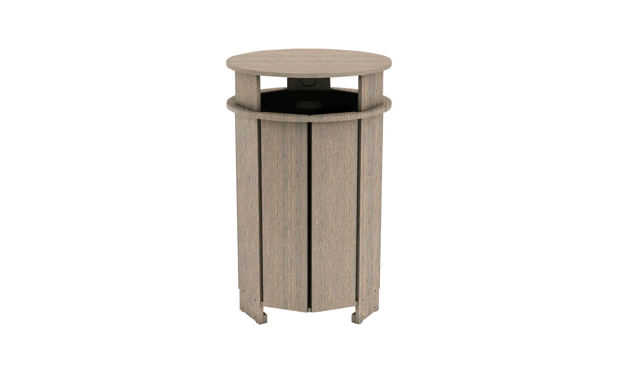 Ledge Lounger Mainstay Round Trash Bin - Majestic Patio