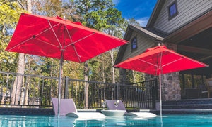 Ledge Lounger Premier Aluminum Umbrella - 10' Square Pulley - Majestic Patio