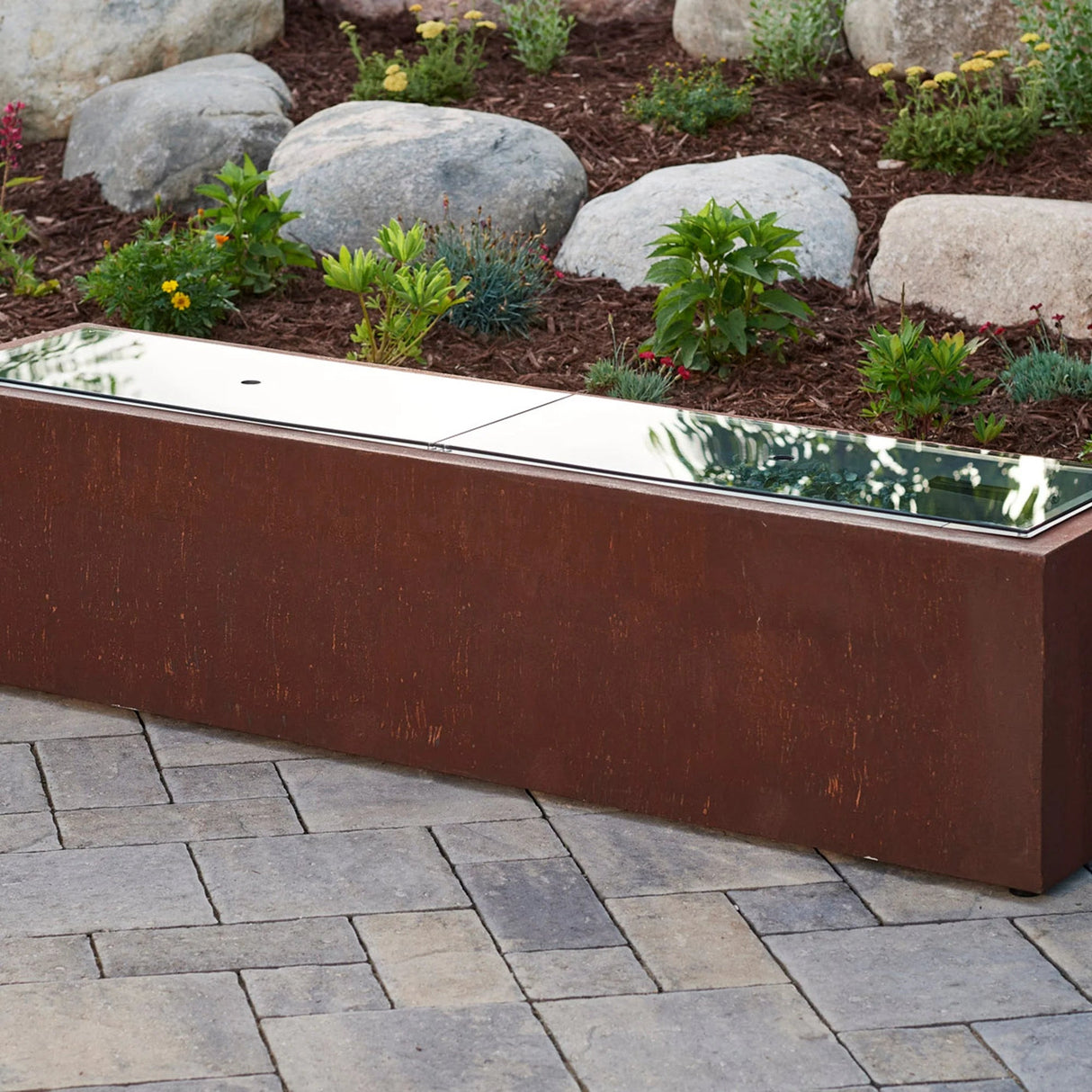 Linear Glass Burner Cover - Majestic Patio