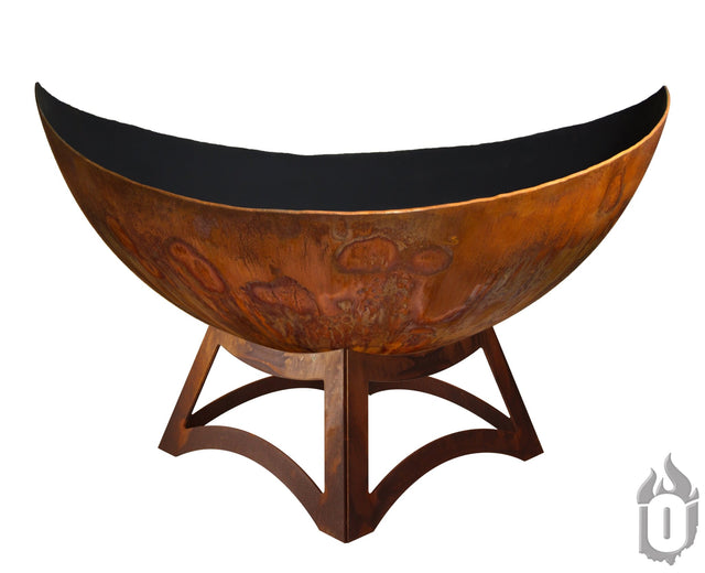 "Lunar" Fire Bowl with Hollow Base (Made In USA) - Majestic Patio