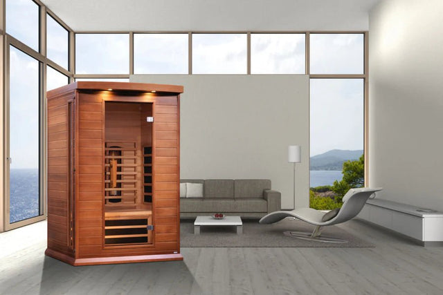 Maxxus 2 Person Full Spectrum Infrared Sauna - Canadian Red Cedar - Majestic Patio