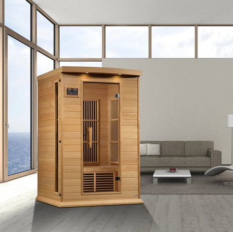 Maxxus 2 Person Near Zero EMF FAR Infrared Sauna - Canadian Hemlock - Majestic Patio