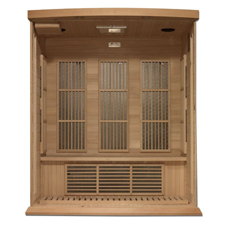 Maxxus 3 Person Near Zero EMF FAR Infrared Sauna - Canadian Hemlock - Majestic Patio