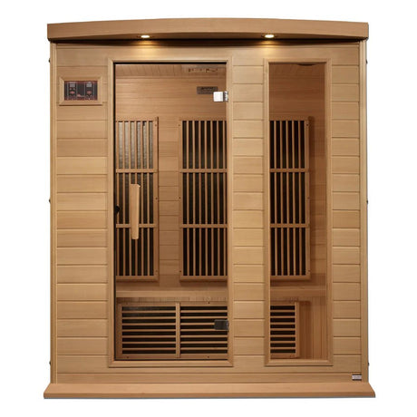 Maxxus 3 Person Near Zero EMF FAR Infrared Sauna - Canadian Hemlock - Majestic Patio