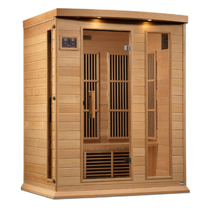 Maxxus 3 Person Near Zero EMF FAR Infrared Sauna - Canadian Hemlock - Majestic Patio