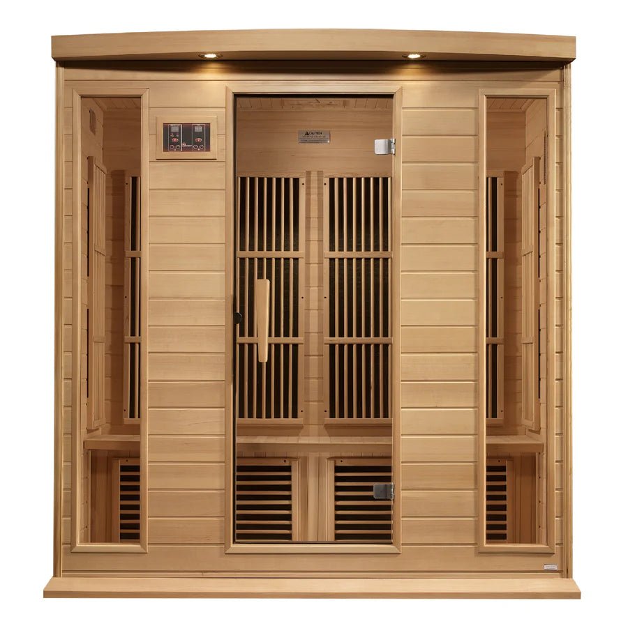 Maxxus 4 Person Near Zero EMF FAR Infrared Sauna - Canadian Hemlock - Majestic Patio