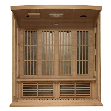 Maxxus 4 Person Near Zero EMF FAR Infrared Sauna - Canadian Hemlock - Majestic Patio