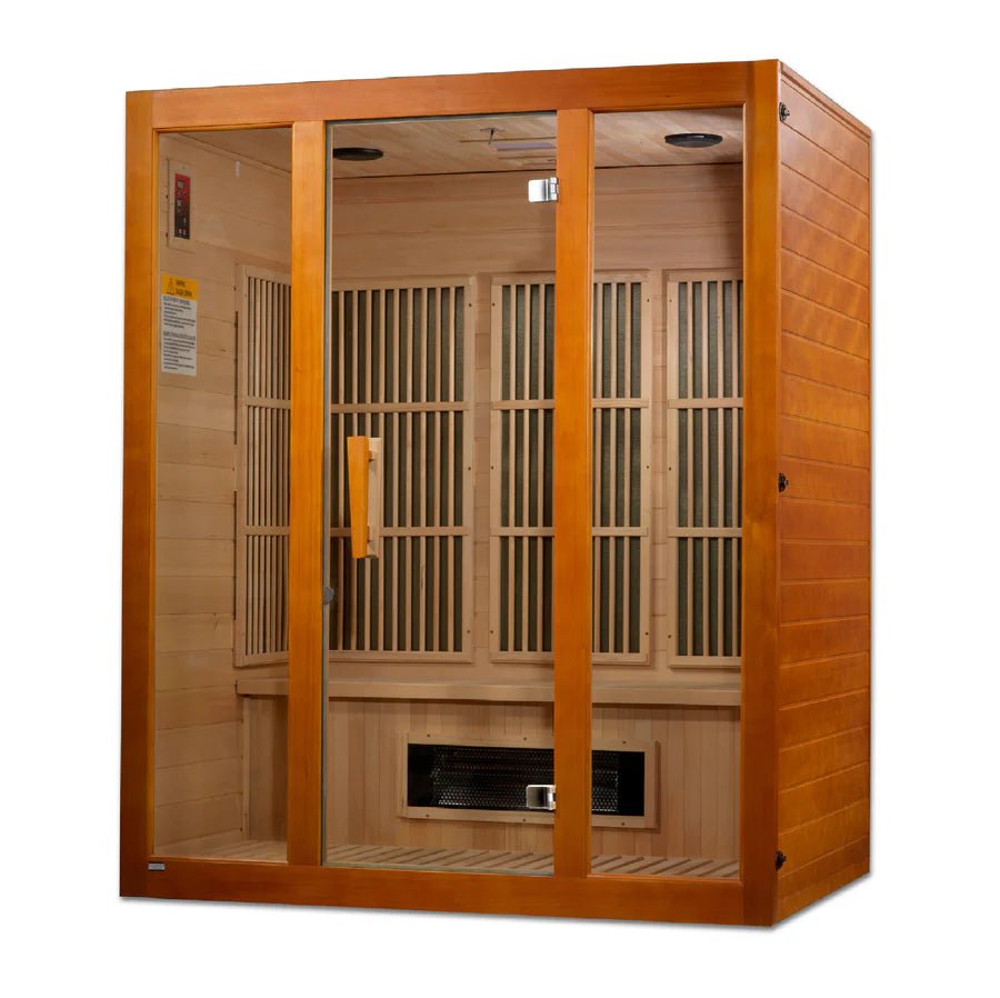 Maxxus Alpine Dual Tech 3 person Low EMF FAR Infrared Sauna Canadian Hemlock - Majestic Patio