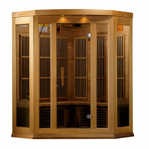 Maxxus Avignon Edition 3 Person Corner Near Zero EMF FAR Infrared Sauna - Canadian Red Cedar - Majestic Patio