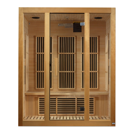 Maxxus Bellevue 3 Person Low EMF FAR Infrared Sauna Canadian Hemlock - Majestic Patio