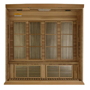 Maxxus Chaumont Edition 4 Person Near Zero EMF FAR Infrared Sauna - Canadian Red Cedar - Majestic Patio