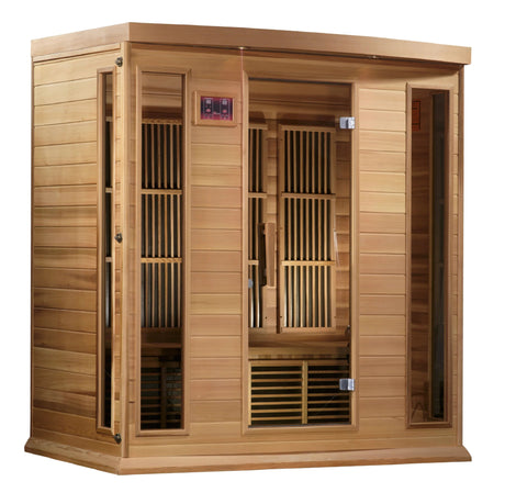 Maxxus Chaumont Edition 4 Person Near Zero EMF FAR Infrared Sauna - Canadian Red Cedar - Majestic Patio