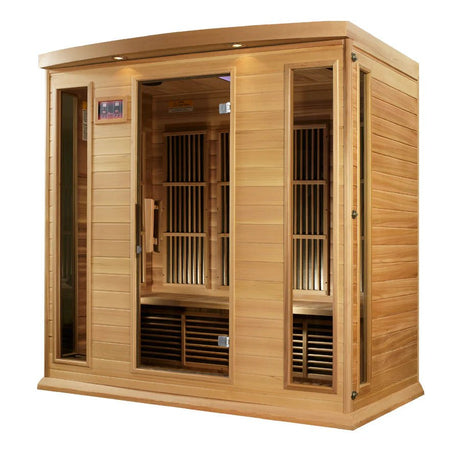 Maxxus Chaumont Edition 4 Person Near Zero EMF FAR Infrared Sauna - Canadian Red Cedar - Majestic Patio