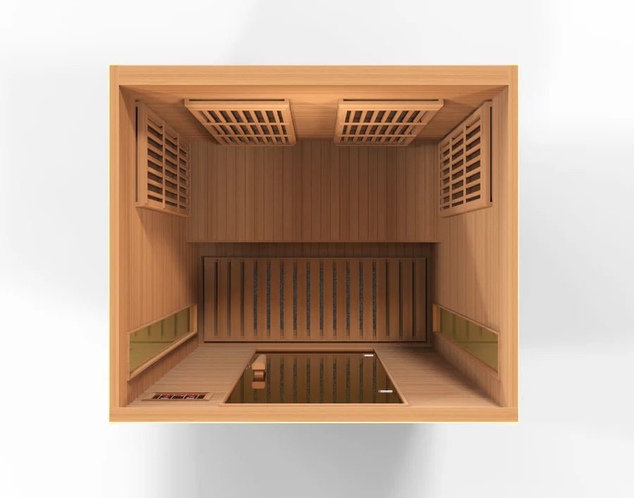 Maxxus Cholet Edition 2 Person Near Zero EMF FAR Infrared Sauna - Canadian Red Cedar - Majestic Patio