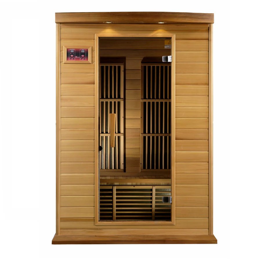 Maxxus Cholet Edition 2 Person Near Zero EMF FAR Infrared Sauna - Canadian Red Cedar - Majestic Patio