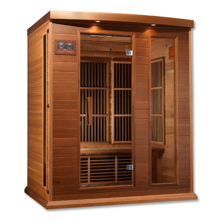 Maxxus Montilemar Edition 3 Person Near Zero EMF FAR Infrared Sauna - Canadian Red Cedar - Majestic Patio