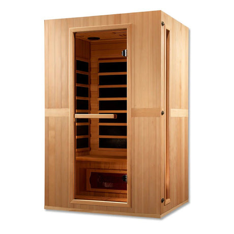 Maxxus Serenity Dual Tech 2 person Low EMF FAR Infrared Sauna Canadian Hemlock - Majestic Patio