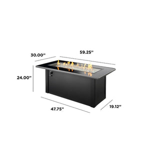 Monte Carlo Linear Gas Fire Pit Table - Majestic Patio