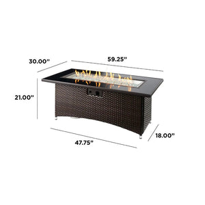 Montego Linear Gas Fire Pit Table - Majestic Patio